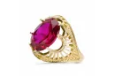 Ring Rubinrot 14 Karat Gelbgold Vintage vrc003y